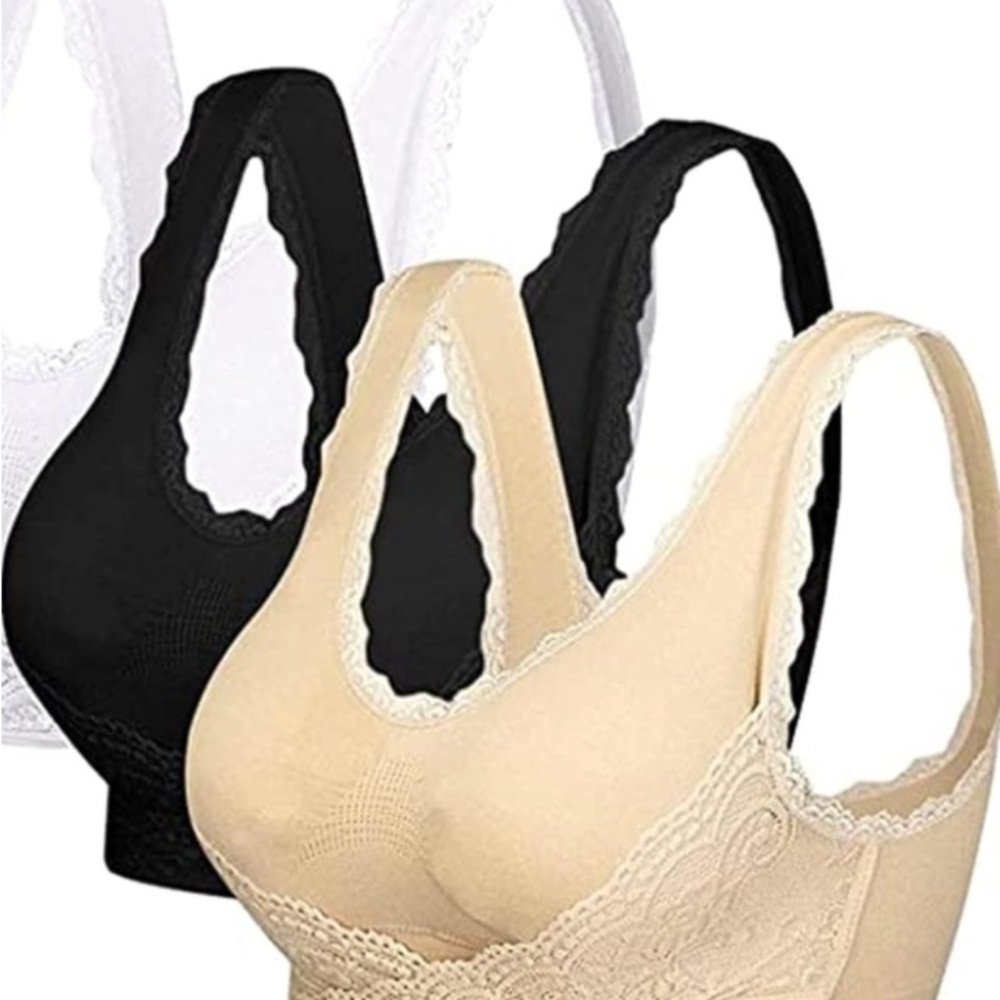Bra Front Cross Side Buckle Wireless Lace Bra